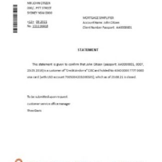 Australia ING direct closure reference download template file