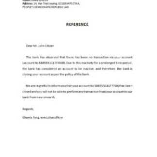 Laos Joint Development Bank closure reference download template file