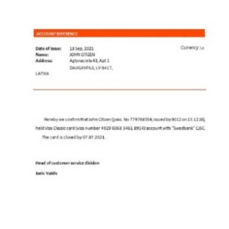 Latvia Swedbank closure reference download template file