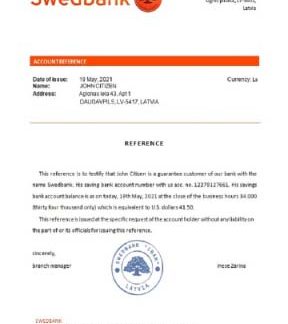 Latvia Swedbank reference download template file