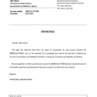 Lebanon BBAC closure reference download template file