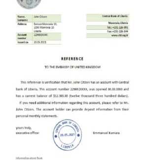 Liberia Central Bank reference download template file