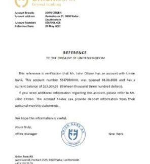 Liechtenstein Union Bank reference download template file