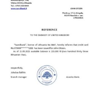 Lithuania Swedbank reference download template file
