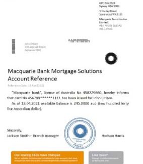 Australia Macquarie reference download template file