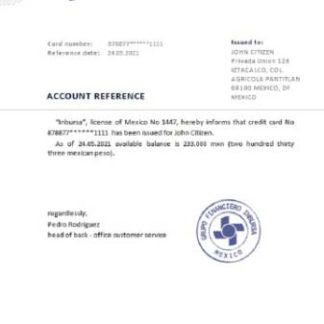 Mexico Inbursa Bank reference download template file