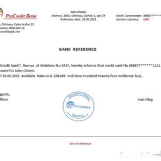 Moldova Procredit bank reference download template file