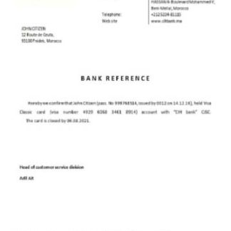 Morocco CIH bank closure reference download template file