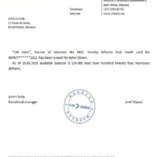 Morocco CIH bank reference download template file