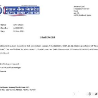 Nepal Nepal bank closure reference download template file