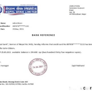 Nepal Nepal bank reference download template file