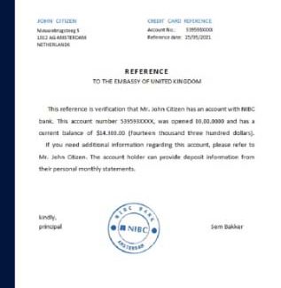 Netherlands NIBC bank reference download template file