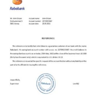 Netherlands Rabobank reference download template file