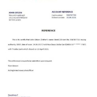 Netherlands Triodos bank closure reference download template file