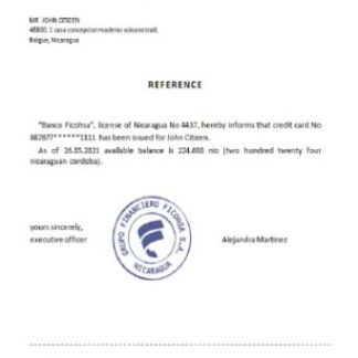 Nicaragua Ficohsa reference download template file