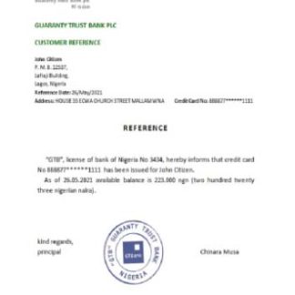 Nigeria GTBank reference download template file