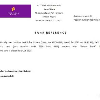 Nigeria Polaris bank closure reference download template file