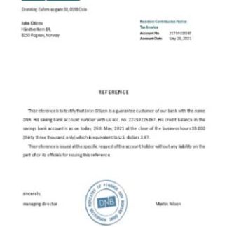 Norway DNB reference download template file