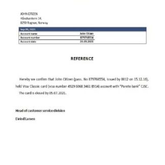 Norway Pareto closure reference download template file