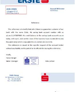 Austria Erste reference download template file