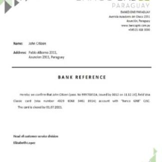 Paraguay Banco GNB closure reference download template file