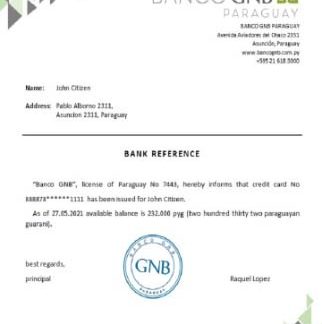 Paraguay Banco GNB reference download template file