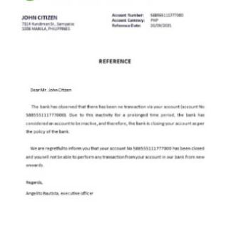 Philippines Land Bank closure reference download template file