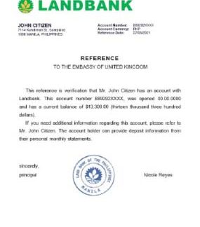 Philippines Land Bank reference download template file