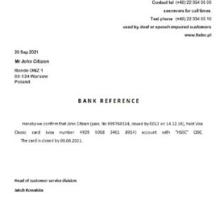 Poland HSBC Advance closure reference download template file