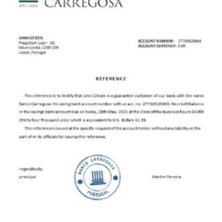 Portugal Banco Carregosa reference download template file