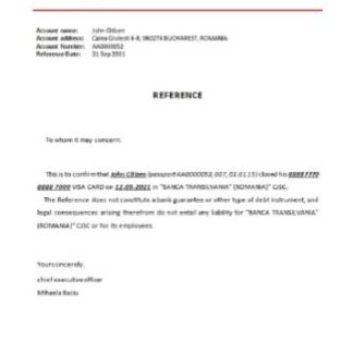 Romania Banca Transilvania closure reference download template file