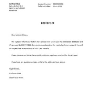 Romania CEC Bank closure reference download template file