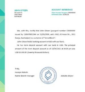 Azerbaijan Amrahbank reference download template file