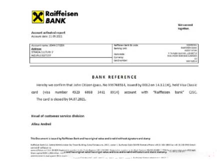 Romania Raiffeisen closure reference download template file