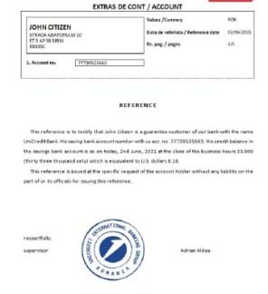 Romania UniCredit bank reference download template file