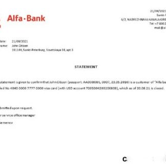Russia Alfa bank closure reference download template file