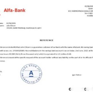 Russia Alfa bank reference download template file