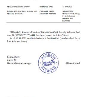 Bahrain Al Baraka reference download template file