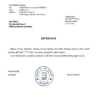 San Marino Banca di San Marino reference download template file