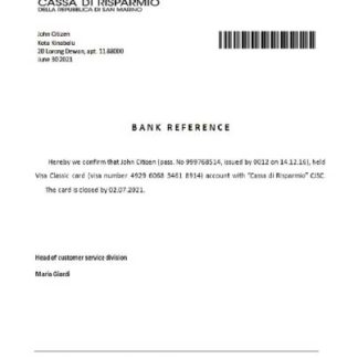 San Marino Cassa di Risparmio closure reference download template file