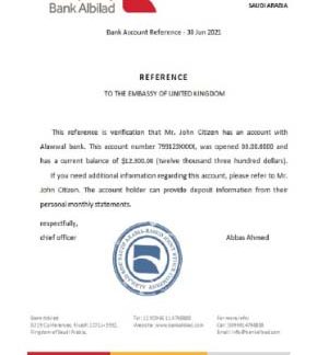 Saudi Arabia Albilad bank reference download template file