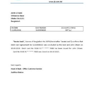 Bangladesh Janata closure reference download template file