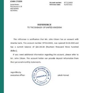 Slovenia Abanka reference download template file