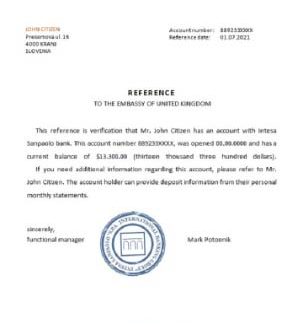 Slovenia Intesa Sanpaolo bank reference download template file