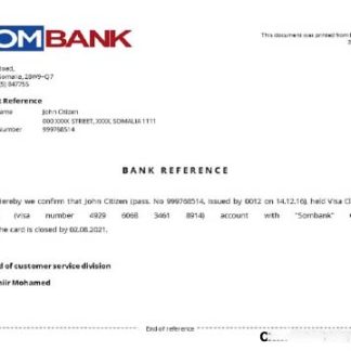 Somalia Sombank closure reference download template file