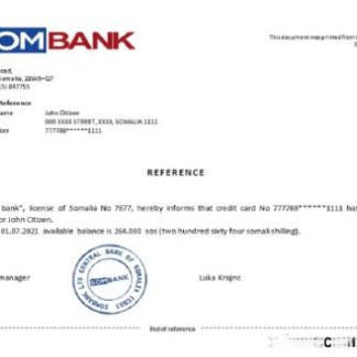 Somalia Sombank reference download template file