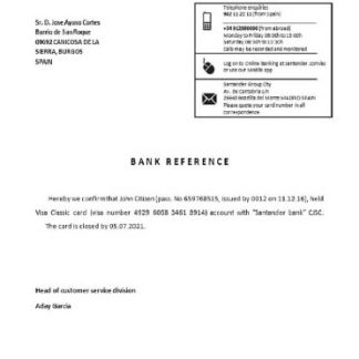 Spain Santander closure reference download template file
