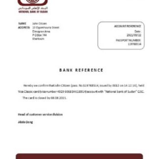 Sudan National Bank of Sudan closure reference download template file