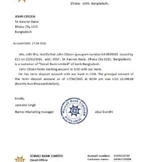 Bangladesh Sonali reference download template file