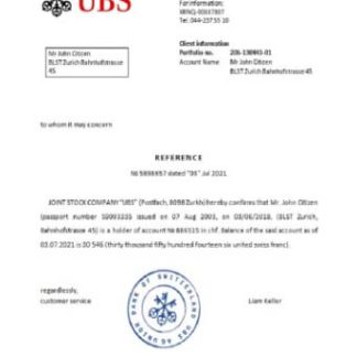 Switzerland UBS reference download template file
